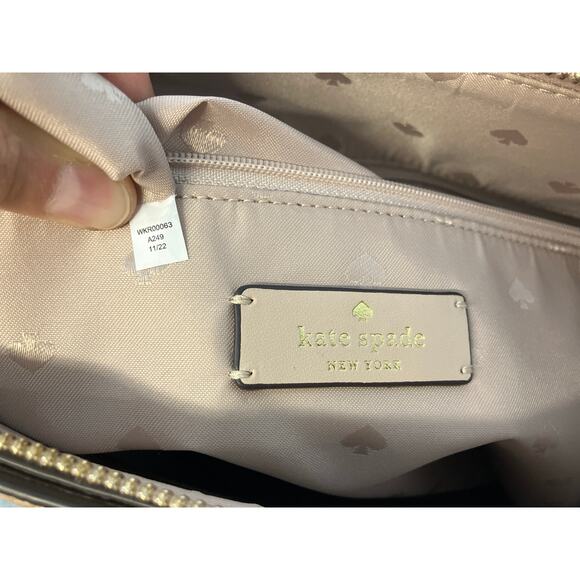 KATE SPADE NUDE, BONE COLOR PEBBLED LEATHER SHOULDER BAG - Picture 15 of 16